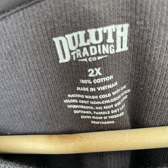 Duluth Trading Co. Crew Neck Sweatshirt Size 2X Pullover Gray Kangaroo Pocket - Picture 2 of 5